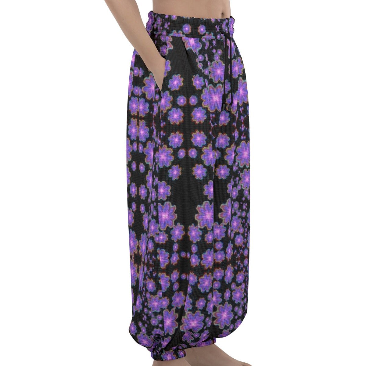 Flower Power Lantern Pants – Unisex Rave & Festival Clothing | Melted Glam - Pants - Melted Glam LLC