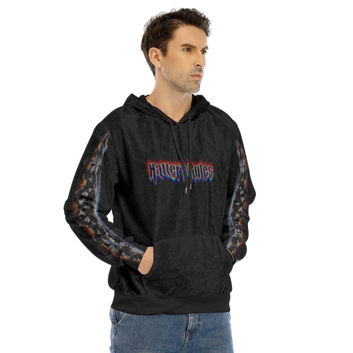 Hatter's Rules Velvet Hoodie – Unisex | Rave & Festival Clothing | Melted Glam - Hoodie - Melted Glam LLC