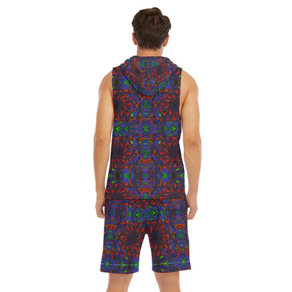 Vest & Shorts Set – Men's | 43 Melting Options | Rave & Festival Outfit | Melted Glam - T-shirt and shorts - Melted Glam LLC