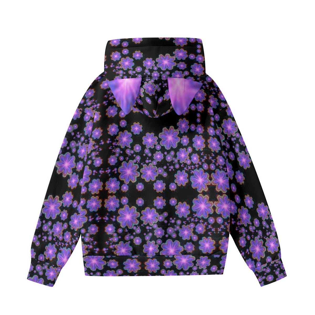 Flower power Cat ears Hoodie unisex | Melted Glam | Rave and festival clothing - Hoodie - Melted Glam LLC