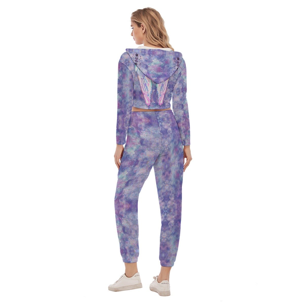 Suicide Angel – Women's Crop Hoodie & Jogger Set | Rave & Festival Outfit | Melted Glam - Apparel Set - Melted Glam LLC