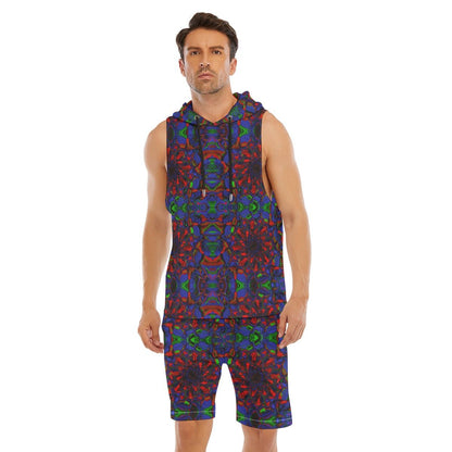 Vest & Shorts Set – Men's | 43 Melting Options | Rave & Festival Outfit | Melted Glam - T-shirt and shorts - Melted Glam LLC